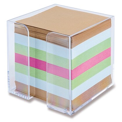 Obrázok produktu Clear Cube - číry box s farebným poznámkovým papierom - 10 × 10 × 10 cm