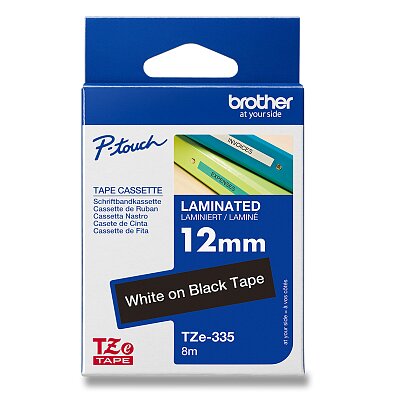 Obrázok produktu Brother TZE-335 - náhradná páska - 12 mm x 8 m, bielo-čierna