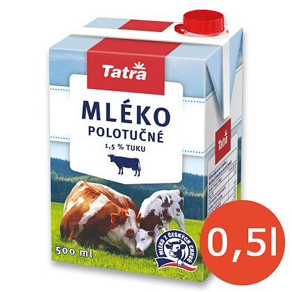 Obrázek produktu Tatra - trvanlivé mléko - polotučné 1,5%, 0,5 l