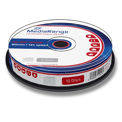 Obrázek produktu MediaRange - zapisovatelné CD-RW - 700 MB, 10 ks