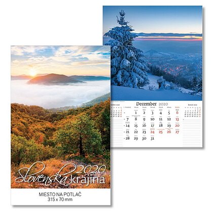 Obrázok produktu Slovenská krajina 2020 - nástenný obrázkový kalendár - 315 x 450 mm mm, 14 listov