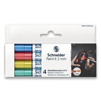 Obrázek produktu Metalický popisovač Schneider Paint-It 011 - souprava V2, 4 barvy