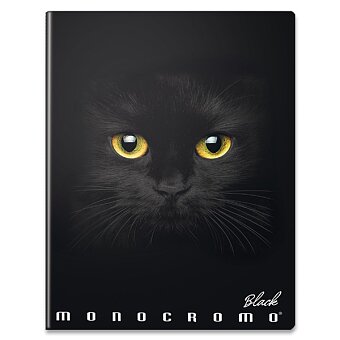 Obrázek produktu Školní sešit Pigna Monocromo Black - A4, linkovaný, 40 listů, mix motivů