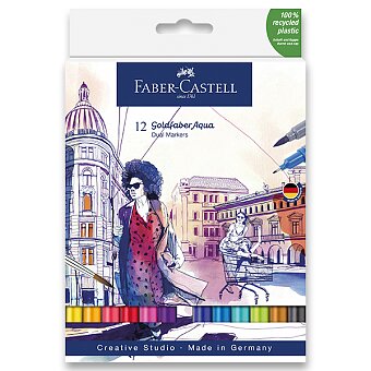 Obrázek produktu Popisovač Faber-Castell Goldfaber Aqua Dual Marker - sada, 12 barev