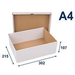 Levně Bílé krabice s víkem - 302 × 215 × 107 mm