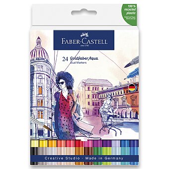 Obrázek produktu Popisovač Faber-Castell Goldfaber Aqua Dual Marker - sada, 24 barev