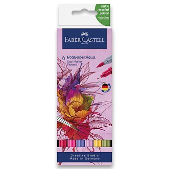 Obrázek produktu Popisovač Faber-Castell Goldfaber Aqua Dual Marker - sada 6 ks, Flowers
