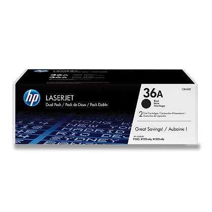 Obrázok produktu HP - toner č. 36A, CB436AD, čierna (černý), dvojbalenie pre laserové tlačiarne