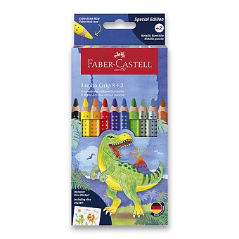 Obrázek produktu Pastelky Faber-Castell Colour Grip Jumbo Dinosaurus - 10 barev