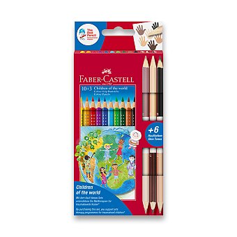 Obrázek produktu Pastelky Faber-Castell Colour Grip Children of the world - 10 barev + 6 barev