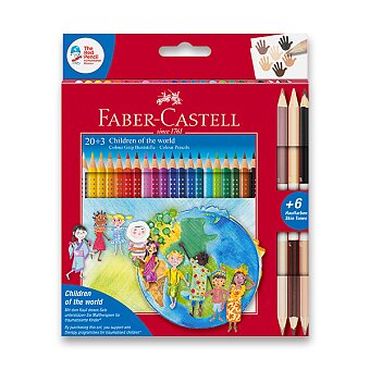 Obrázek produktu Pastelky Faber-Castell Colour Grip Children of the world - 20 barev + 6 barev