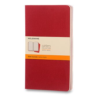 Obrázek produktu Zošity Moleskine Cahier - L, linajkový, 3 ks, červené