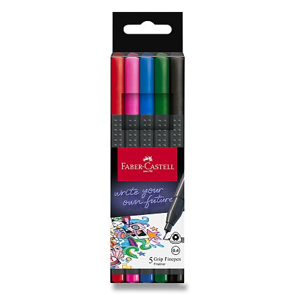 Obrázek produktu Faber-Castell Grip - fineliner - 5 barev, základní barvy