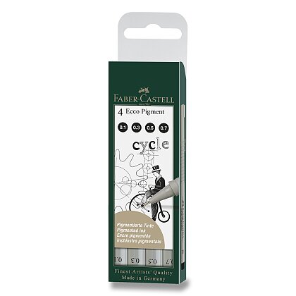 Product image Faber-Castell Ecco Pigment - popisovač - sada 4 ks, černé, liché hroty