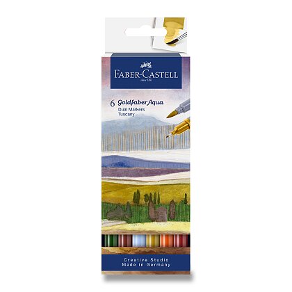 Product image Faber-Castell Goldfaber Aqua Dual Marker Tuscany - popisovač - 6 barev, sada
