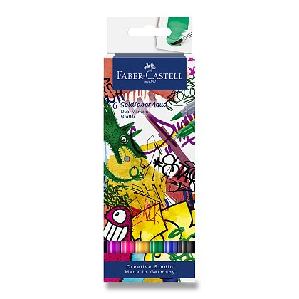 Obrázek produktu Faber-Castell Goldfaber Aqua Dual Marker Graffiti - popisovač - 6 barev, sada