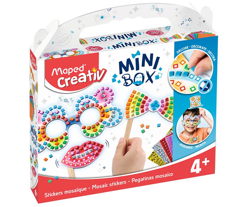 Kreativní sada Mini Box s mozaikovými samolepkami zabaví děti