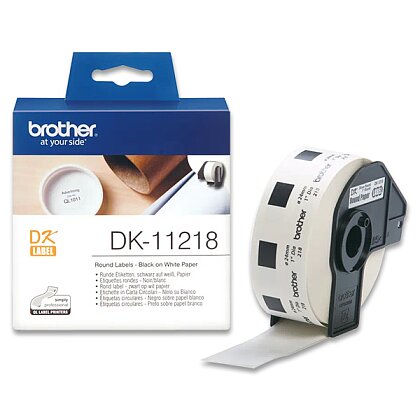 Obrázek produktu Brother DK11218 - papírové štítky - 24 x 90 mm, černý tisk / bílá páska, 1000 ks