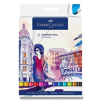 Obrázek produktu Faber-Castell Goldfaber Aqua Dual Marker - popisovač - 12 barev, sada