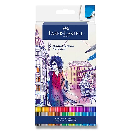 Obrázek produktu Faber-Castell Goldfaber Aqua Dual Marker - popisovač - 18 barev, sada