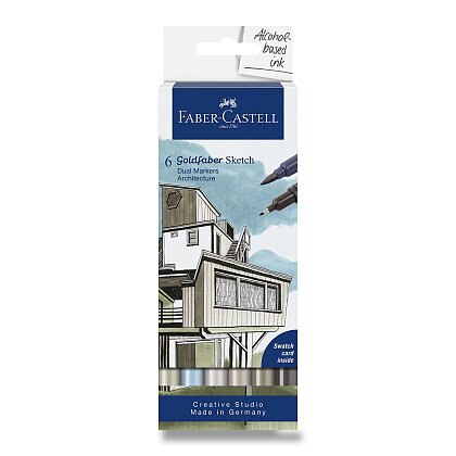 Obrázok produktu Faber-Castell Goldfaber Sketch Dual Marker Architecture - popisovač - 6 farieb, sada