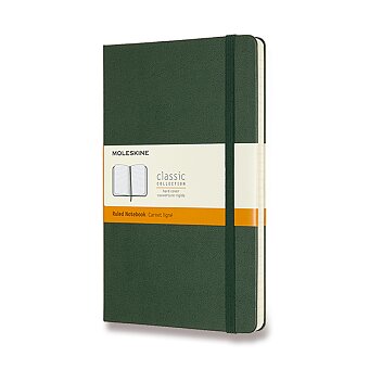 Obrázek produktu Zápisník Moleskine - tvrdé dosky - L, linajkový, tmavo zelený