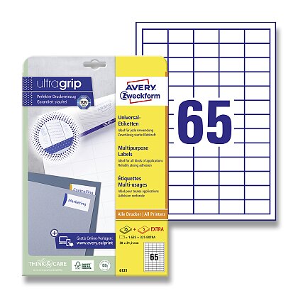 Obrázek produktu Avery Zweckform - univerzální etikety - 38,0 × 21,2 mm, 1950 etiket