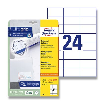Obrázek produktu Avery Zweckform - univerzální etikety - 70,0 × 37,0 mm, 600 etiket