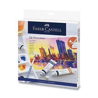 Obrázek produktu Akvarelové barvy Faber-Castell - 24 barev, tuba 9 ml