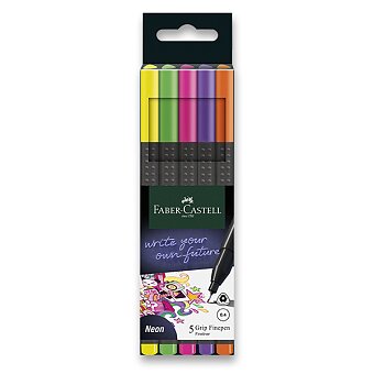 Obrázek produktu Fineliner Faber-Castell Grip - 5 barev, neon