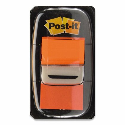 Obrázok produktu 3M Post-it - samolepiacia popisovateľná záložka - 25,4 × 43,2 mm, 50 ks, oranžová