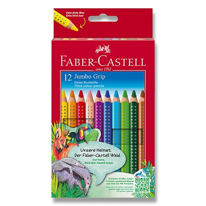 Obrázek produktu Faber-Castell Colour Grip Jumbo - pastelky - 12 barev