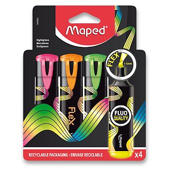 Obrázek produktu Zvýrazňovač Maped Fluo Peps Flex - sada 4 barev