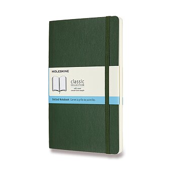 Obrázek produktu Zápisník Moleskine - měkké desky - L, tečkovaný, tmavě zelený