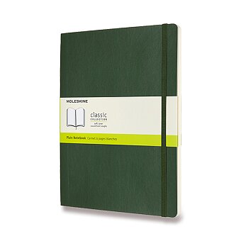 Obrázek produktu Zápisník Moleskine - mäkké dosky - XL, čistý, tmavo zelený