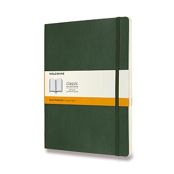 Obrázek produktu Zápisník Moleskine - měkké desky - XL, linkovaný, tmavě zelený