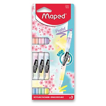 Obrázek produktu Zvýrazňovač Maped Fluo Peps Duo Pastel - sada, 3 ks