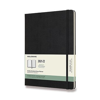 Obrázek produktu 18měsíční diář Moleskine 2021-22 - tvrdé desky - XL, týdenní, černý