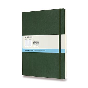 Obrázek produktu Zápisník Moleskine - měkké desky - XL, tečkovaný, tmavě zelený