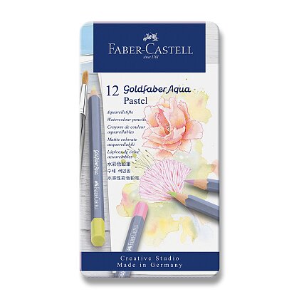Product image Faber-Castell Goldfaber Aqua Pastel - akvarelové pastelky - 12 barev, plechová krabička