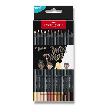 Obrázok produktu Faber-Castell Black Edition - pastelky - 12 farieb, telové farby