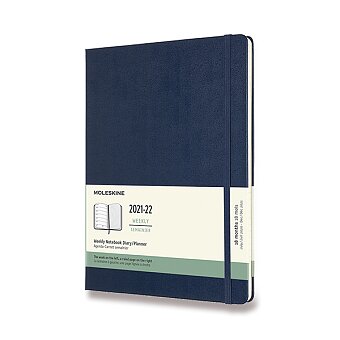 Obrázek produktu 18měsíční diář Moleskine 2021-22 - tvrdé desky - XL, týdenní, modrý
