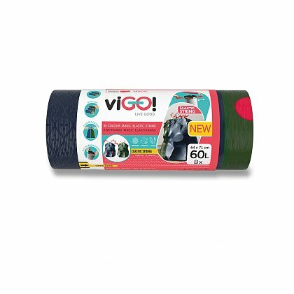 Obrázok produktu viGO! Magic Bi-colour - zaťahovacie vrecia na odpadky - 60 l, 8 ks, 23 mikrónov