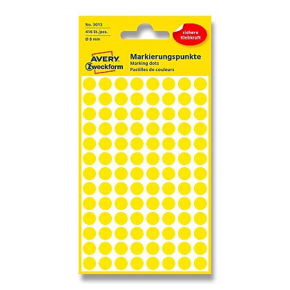 Obrázok produktu Avery Zweckform - guľaté etikety - priemer 8 mm, 416 etikiet, žlté