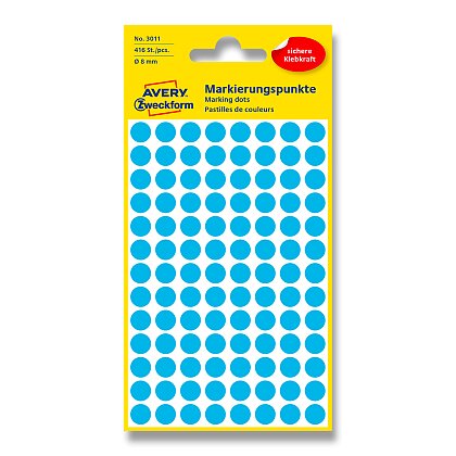 Obrázok produktu Avery Zweckform - guľaté etikety - priemer 8 mm, 416 etikiet, modré