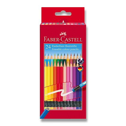 Obrázek produktu Faber-Castell - pastelky s barevnou pryží - 24 barev