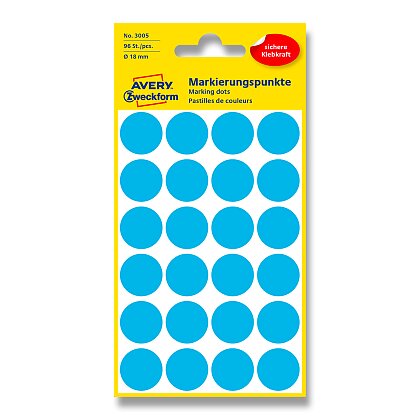 Obrázek produktu Avery Zweckform - kulaté etikety - průměr 18 mm, 96 etiket, modré