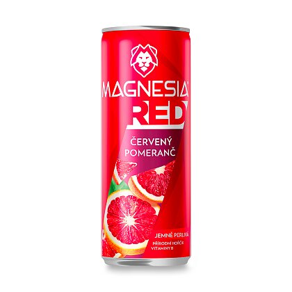 Product image Magnesia Red - ochucená minerální voda - Červený pomeranč, 4 x 0,33 l
