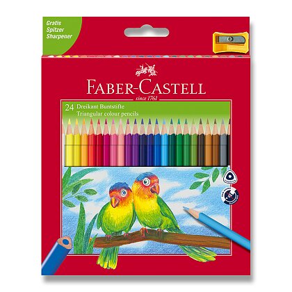 Obrázek produktu Faber-Castell - trojhranné pastelky - 24 barev + ořezávátko