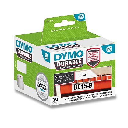 Obrázek produktu Dymo LW Durable 1933088 - originální polypropylenové štítky - přepravní, 102 × 59 mm, 300 ks